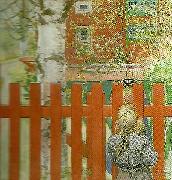 Carl Larsson staketet-vid staketet painting